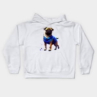 Colorful Pug in Traditional African Boubou Celebrating African Culture Kids Hoodie